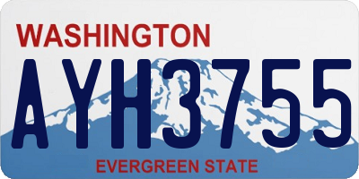 WA license plate AYH3755