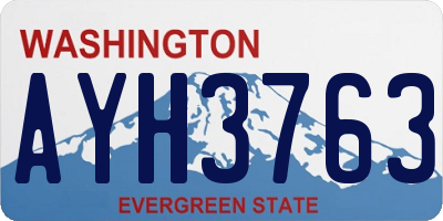 WA license plate AYH3763