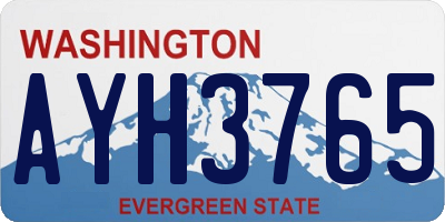 WA license plate AYH3765