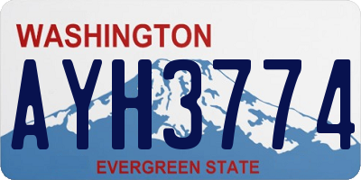 WA license plate AYH3774