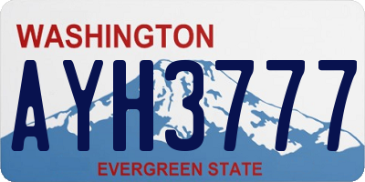 WA license plate AYH3777