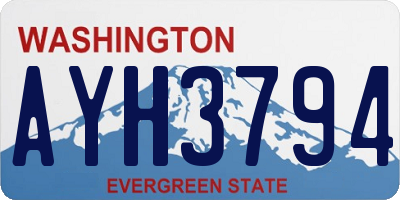 WA license plate AYH3794