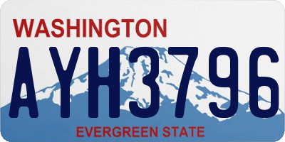 WA license plate AYH3796