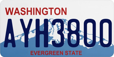 WA license plate AYH3800