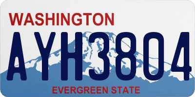 WA license plate AYH3804