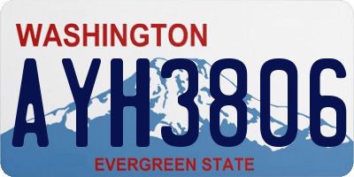WA license plate AYH3806