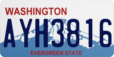 WA license plate AYH3816