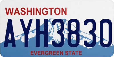 WA license plate AYH3830
