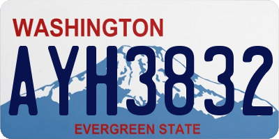 WA license plate AYH3832