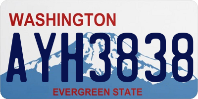 WA license plate AYH3838