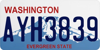 WA license plate AYH3839