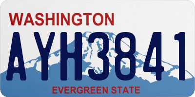 WA license plate AYH3841