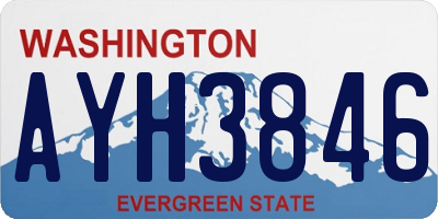 WA license plate AYH3846