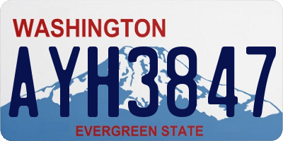 WA license plate AYH3847