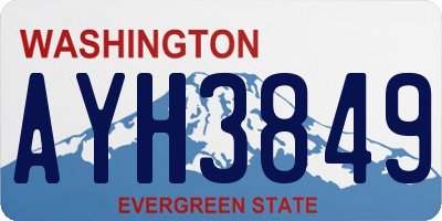 WA license plate AYH3849