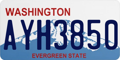 WA license plate AYH3850