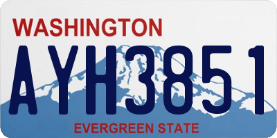 WA license plate AYH3851