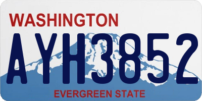 WA license plate AYH3852