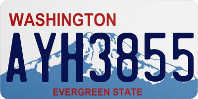 WA license plate AYH3855