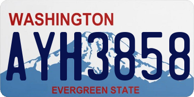 WA license plate AYH3858