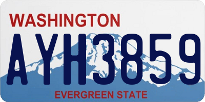 WA license plate AYH3859