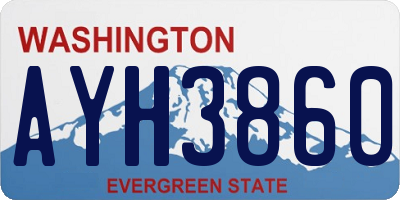 WA license plate AYH3860