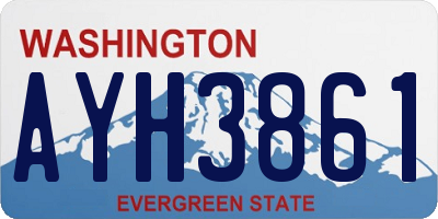 WA license plate AYH3861