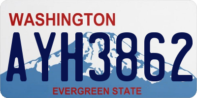 WA license plate AYH3862