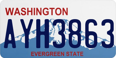 WA license plate AYH3863