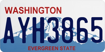 WA license plate AYH3865