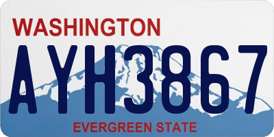 WA license plate AYH3867