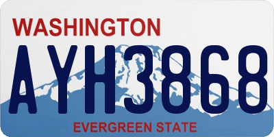 WA license plate AYH3868