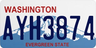 WA license plate AYH3874