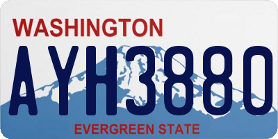 WA license plate AYH3880