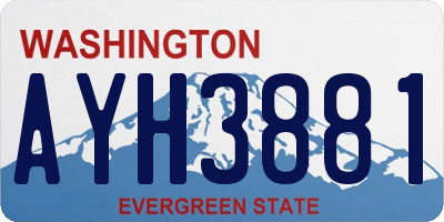 WA license plate AYH3881
