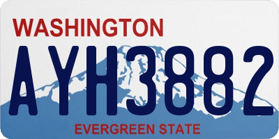 WA license plate AYH3882