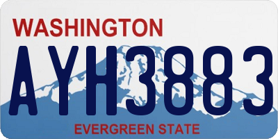 WA license plate AYH3883
