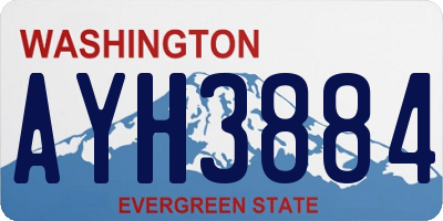 WA license plate AYH3884