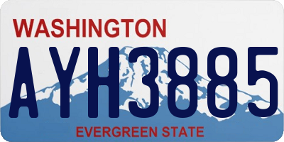 WA license plate AYH3885
