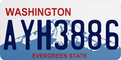 WA license plate AYH3886