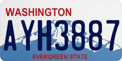 WA license plate AYH3887