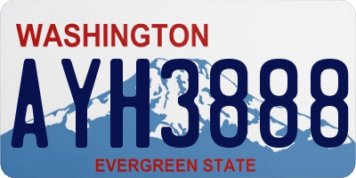 WA license plate AYH3888