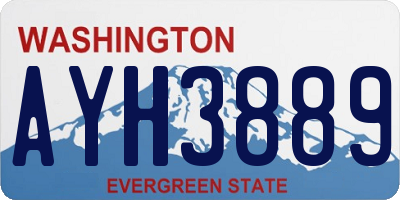 WA license plate AYH3889