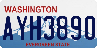 WA license plate AYH3890
