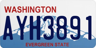 WA license plate AYH3891