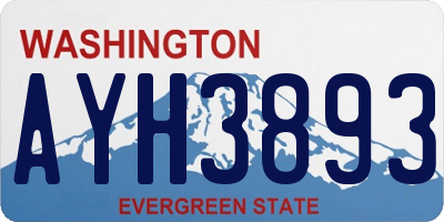 WA license plate AYH3893