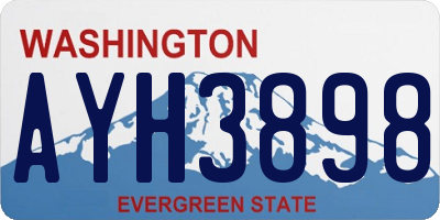 WA license plate AYH3898