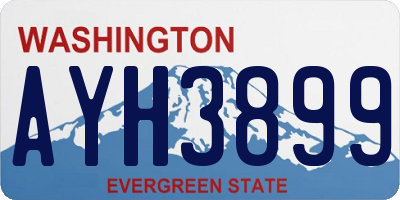 WA license plate AYH3899