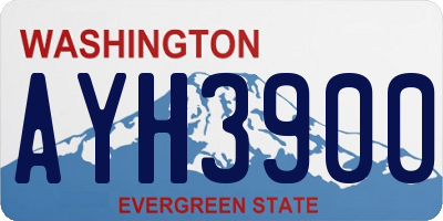WA license plate AYH3900