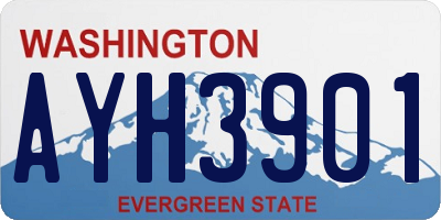 WA license plate AYH3901